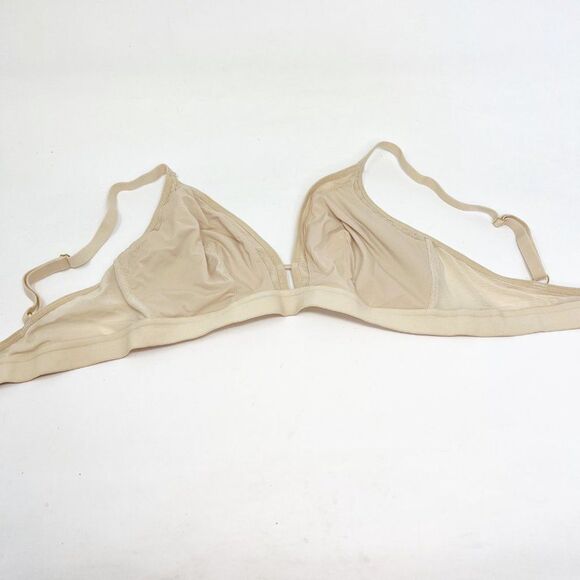 Lively Womens Beige Adjustable Strap Hook & Eye Wireless T Shirt Size 2 - Picture 1 of 6